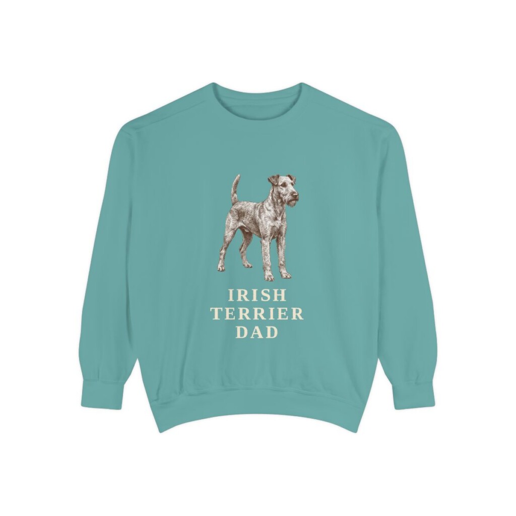 Irish Terrier Dad Sweatshirt, Seafoam, front view