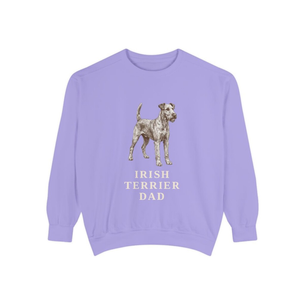 Irish Terrier Dad Sweatshirt, Violet, front view