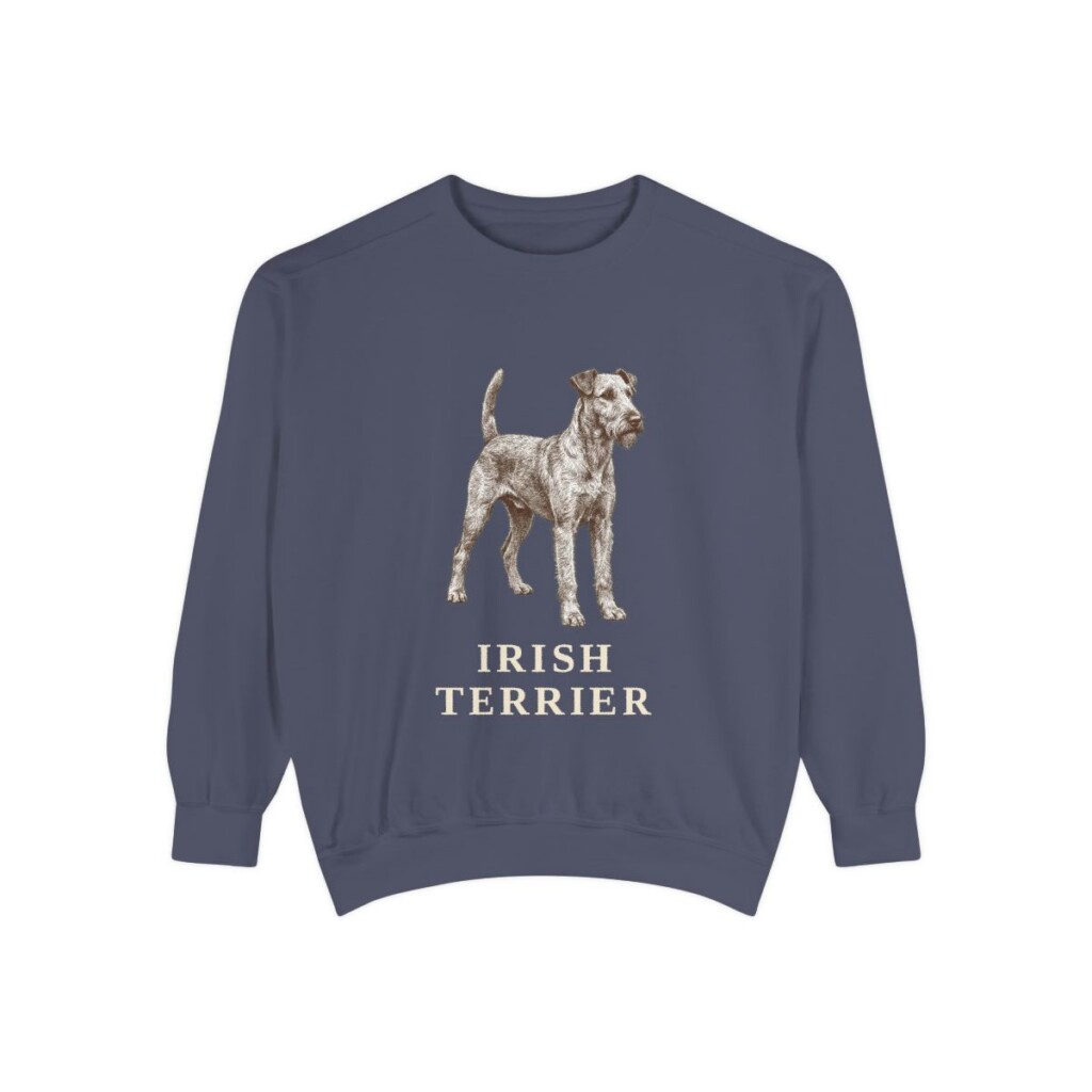 Irish Terrier Sweatshirt, Denim, front view