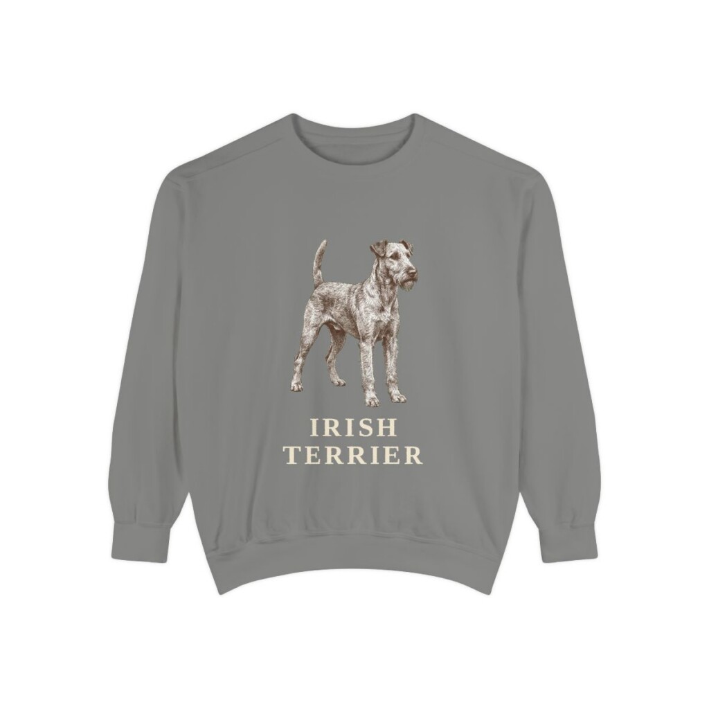 Irish Terrier Sweatshirt, Grey, front view