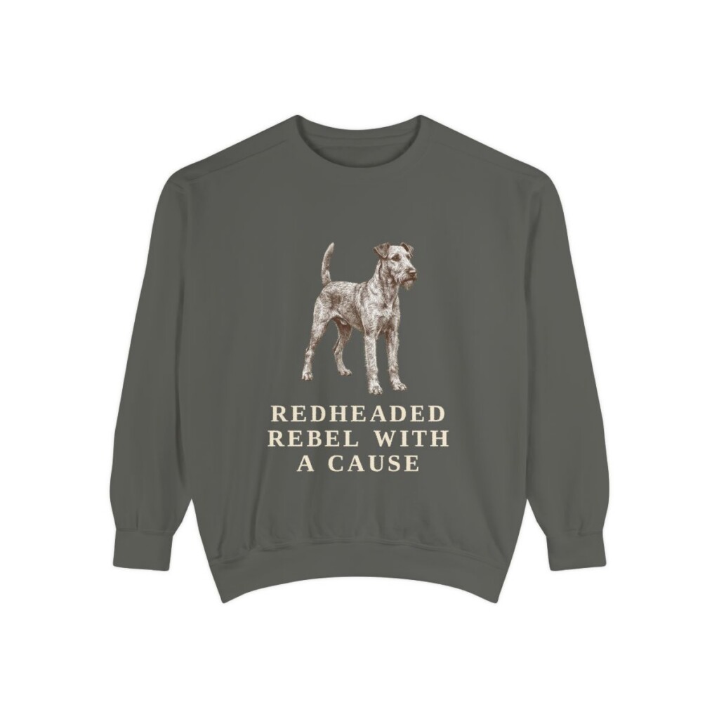 Irish Terrier Humor Sweatshirt, Pepper, front view