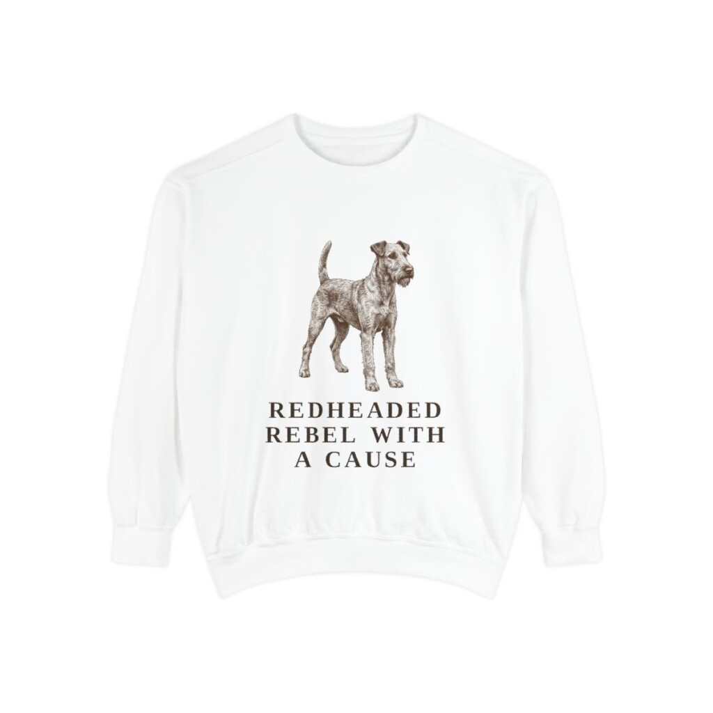 Irish Terrier Humor Sweatshirt, White, front view