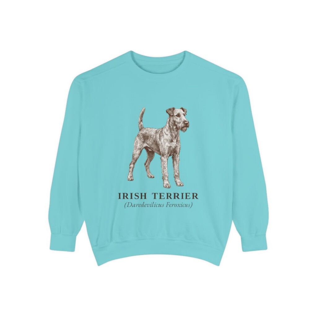Irish Terrier Latin Sweatshirt, Chalky Mint, front view