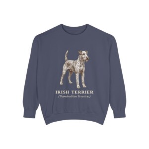 Irish Terrier Latin Sweatshirt, Denim, front view