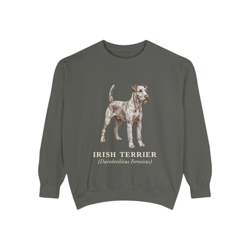 Irish Terrier Latin Sweatshirt, Pepper, front view