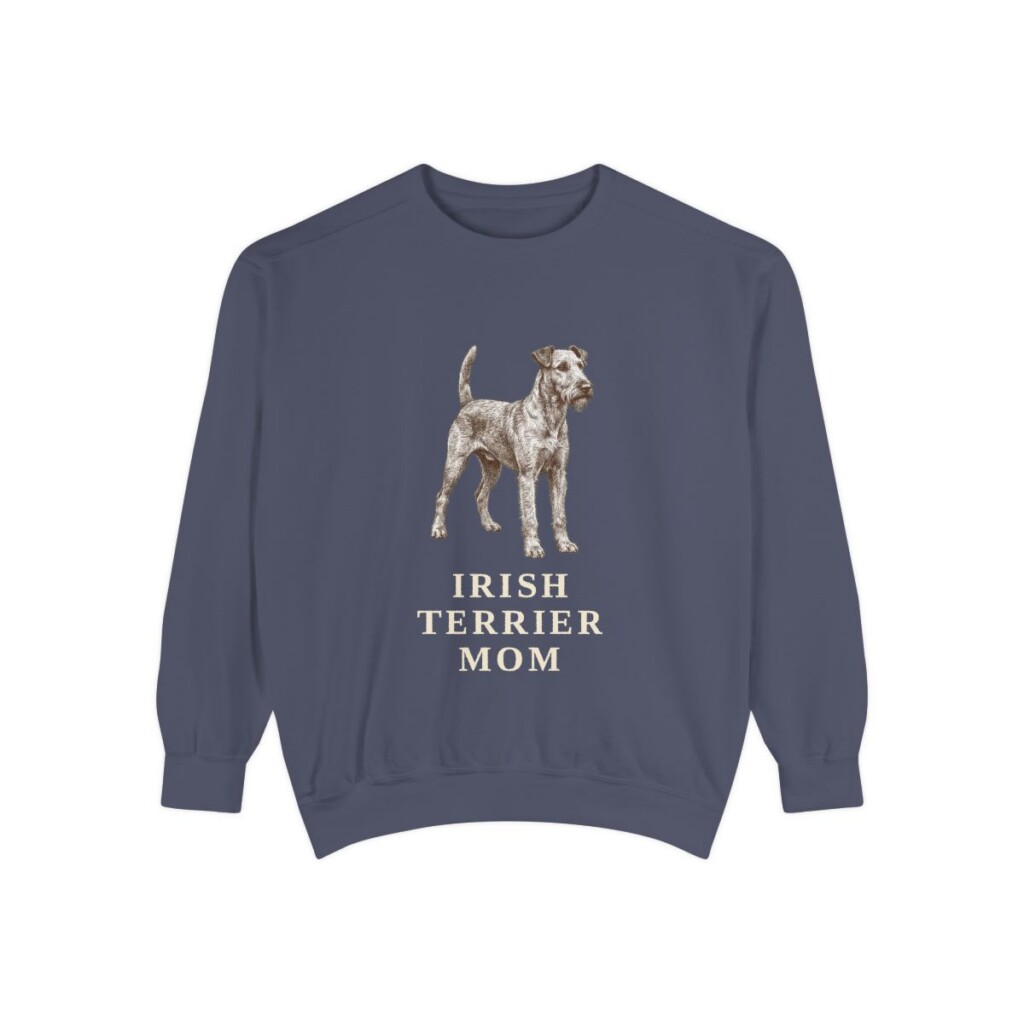 Irish Terrier Mom Sweatshirt, Denim, front view