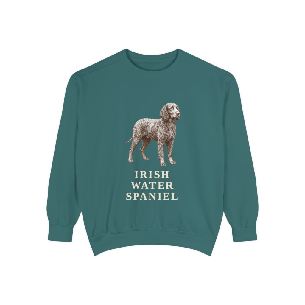 Irish Water Spaniel Sweatshirt, Blue Spruce, front view