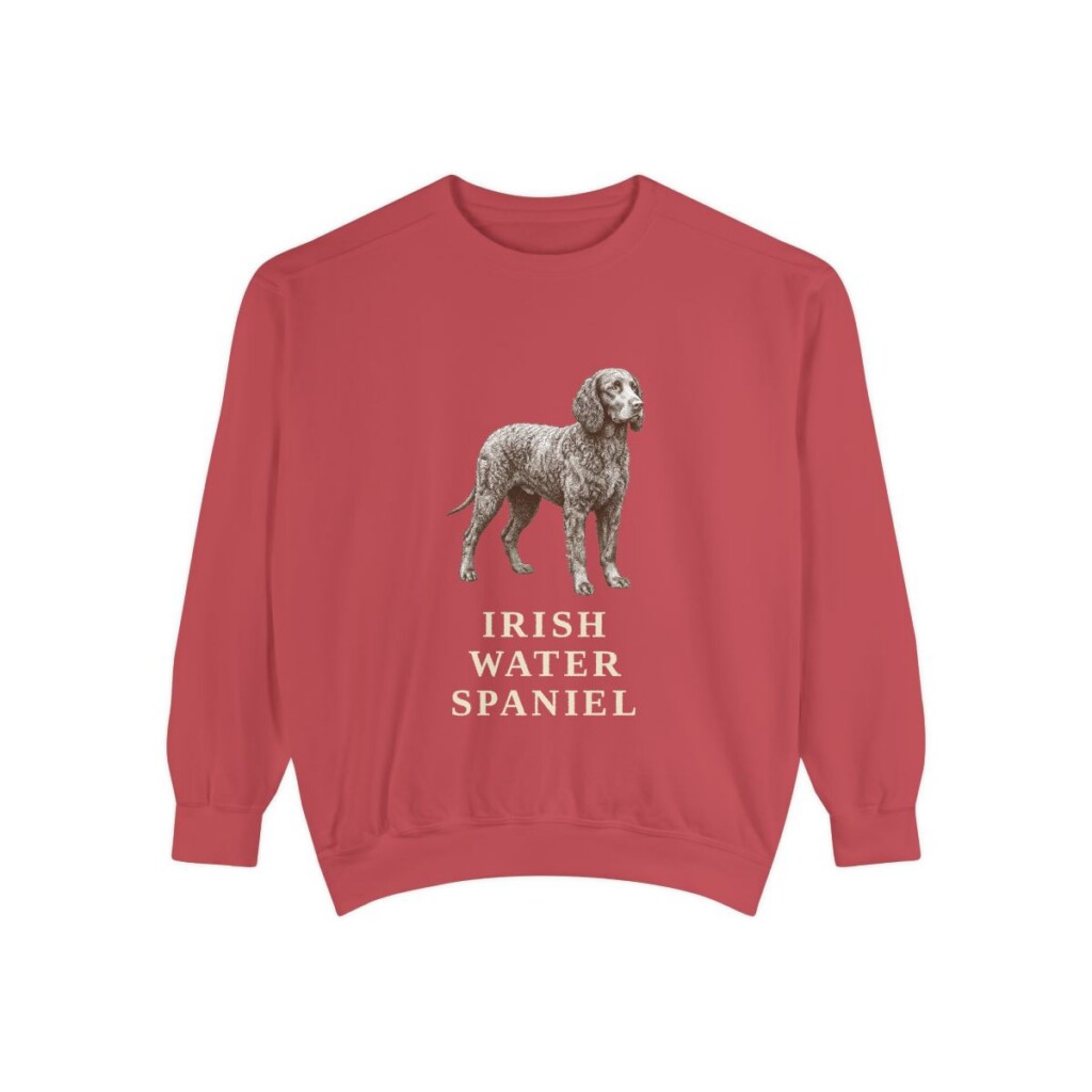 Irish Water Spaniel Sweatshirt, Crimson, front view