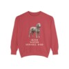 Irish Water Spaniel Dad Sweatshirt, Crimson, front view