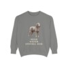 Irish Water Spaniel Dad Sweatshirt, Grey, front view