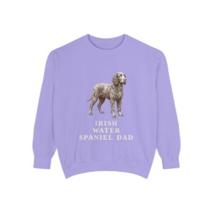 Irish Water Spaniel Dad Sweatshirt, Violet, front view