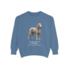 Irish Water Spaniel Latin Sweatshirt, Blue Jean, front view