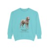 Irish Water Spaniel Latin Sweatshirt, Chalky Mint, front view