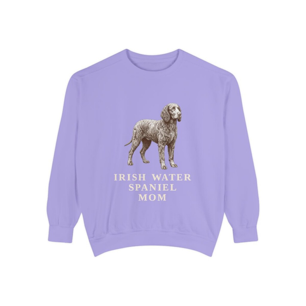 Irish Water Spaniel Mom Sweatshirt, Violet, front view