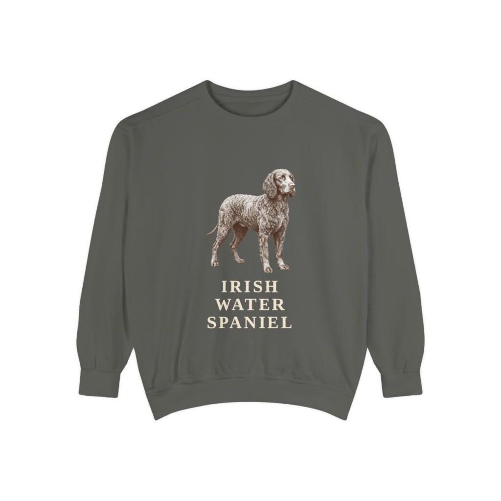Irish Water Spaniel Sweatshirt, Pepper, front view