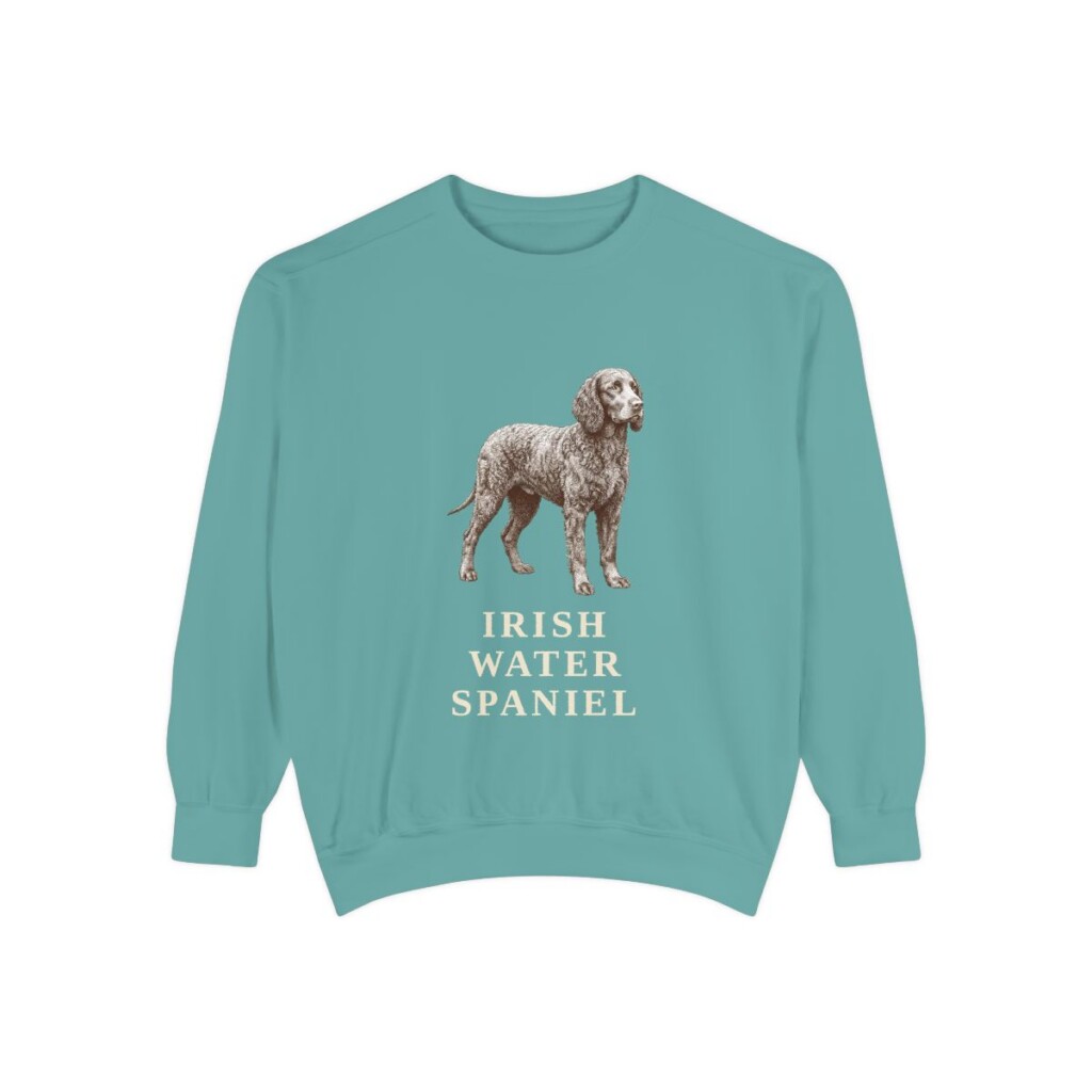 Irish Water Spaniel Sweatshirt, Seafoam, front view