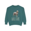 Irish Water Spaniel Humor Sweatshirt, Blue Spruce, front view