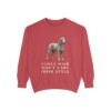 Irish Water Spaniel Humor Sweatshirt, Crimson, front view