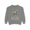 Irish Water Spaniel Humor Sweatshirt, Grey, front view