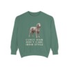 Irish Water Spaniel Humor Sweatshirt, Light Green, front view