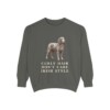 Irish Water Spaniel Humor Sweatshirt, Pepper, front view