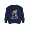 Irish Water Spaniel Humor Sweatshirt, True Navy, front view