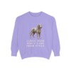 Irish Water Spaniel Humor Sweatshirt, Violet, front view