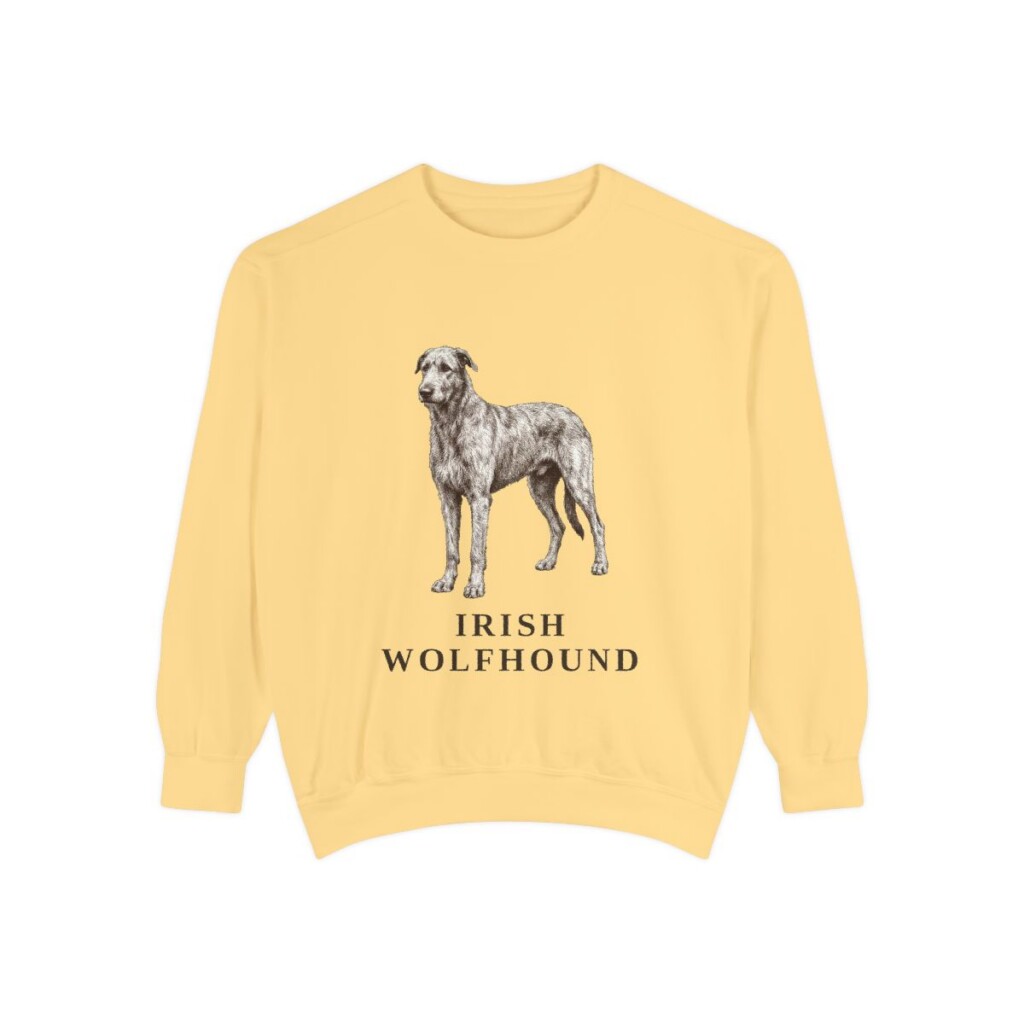 irish-wolfhound-sweatshirt-butter Irish Wolfhound Sweatshirt, Butter, front view