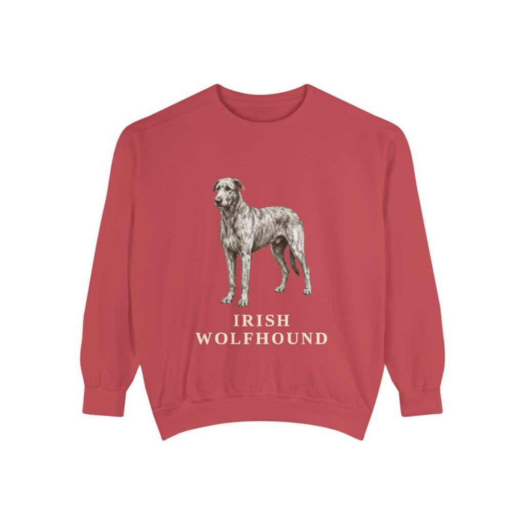 irish-wolfhound-sweatshirt-crimson Irish Wolfhound Sweatshirt, Crimson, front view