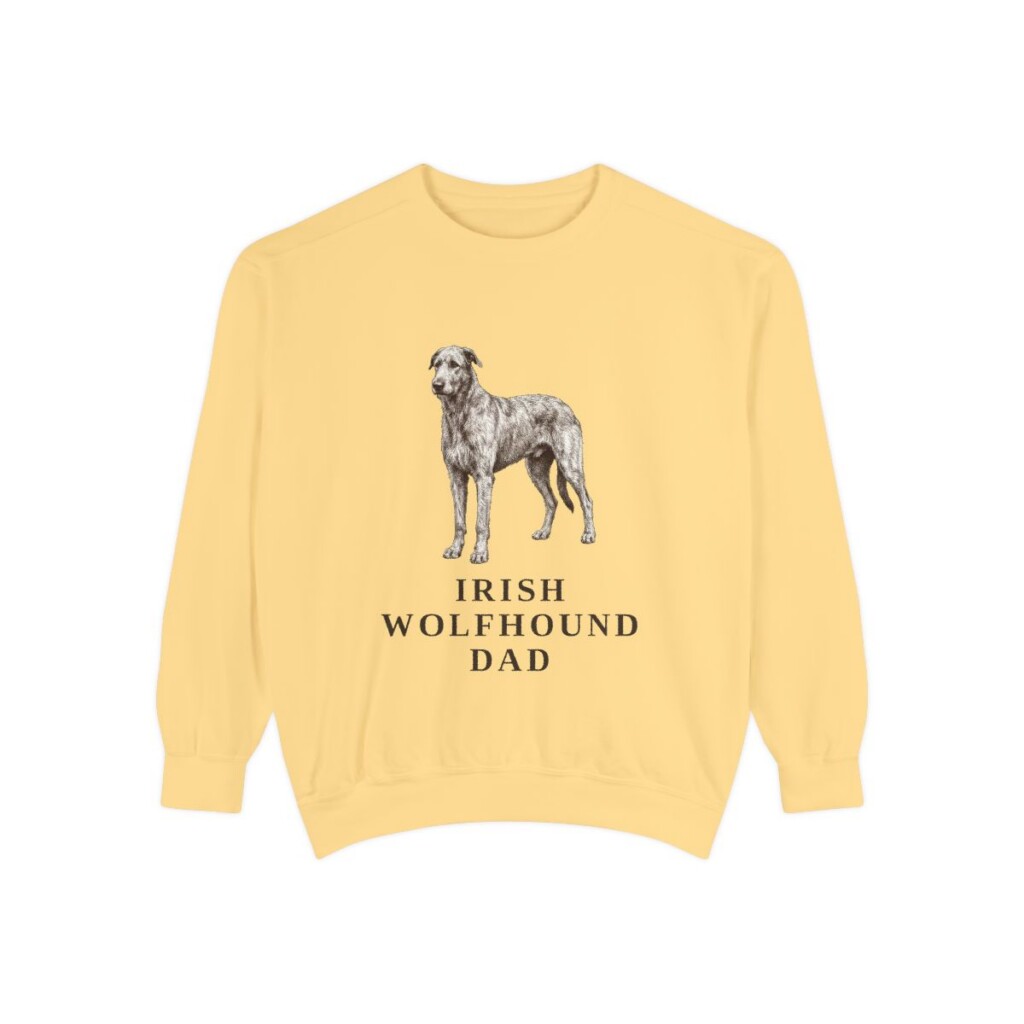 Irish Wolfhound Dad Sweatshirt, Butter, front view