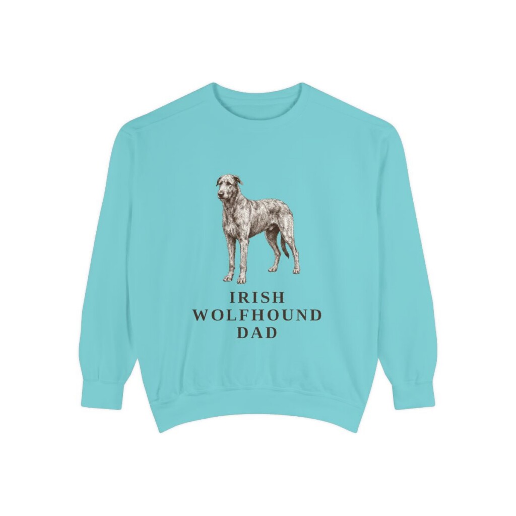 Irish Wolfhound Dad Sweatshirt, Chalky Mint, front view
