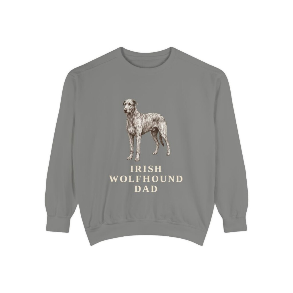 Irish Wolfhound Dad Sweatshirt, Grey, front view