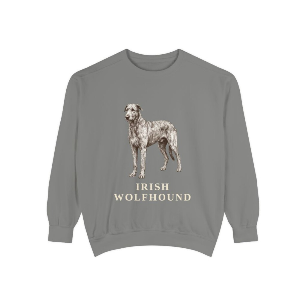 irish-wolfhound-sweatshirt-grey Irish Wolfhound Sweatshirt, Grey, front view