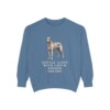 Irish Wolfhound Humor Sweatshirt, Blue Jean, front view