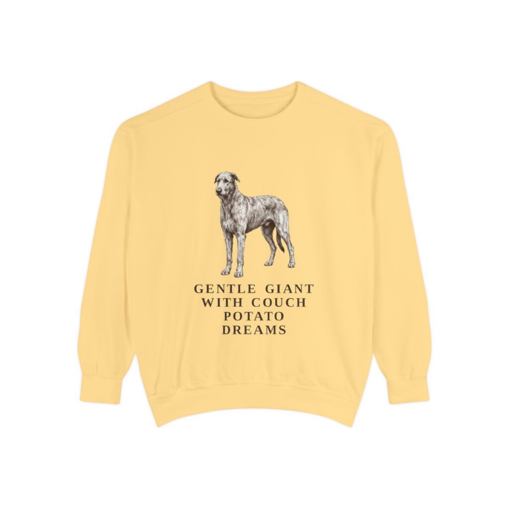 Irish Wolfhound Humor Sweatshirt, Butter, front view