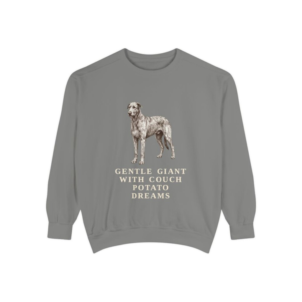 Irish Wolfhound Humor Sweatshirt, Grey, front view