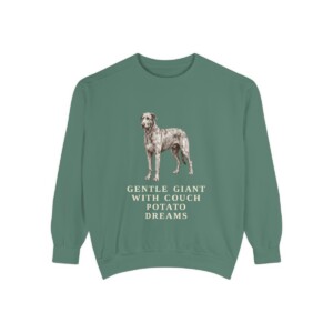 Irish Wolfhound Humor Sweatshirt, Light Green, front view