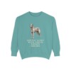 Irish Wolfhound Humor Sweatshirt, Seafoam, front view