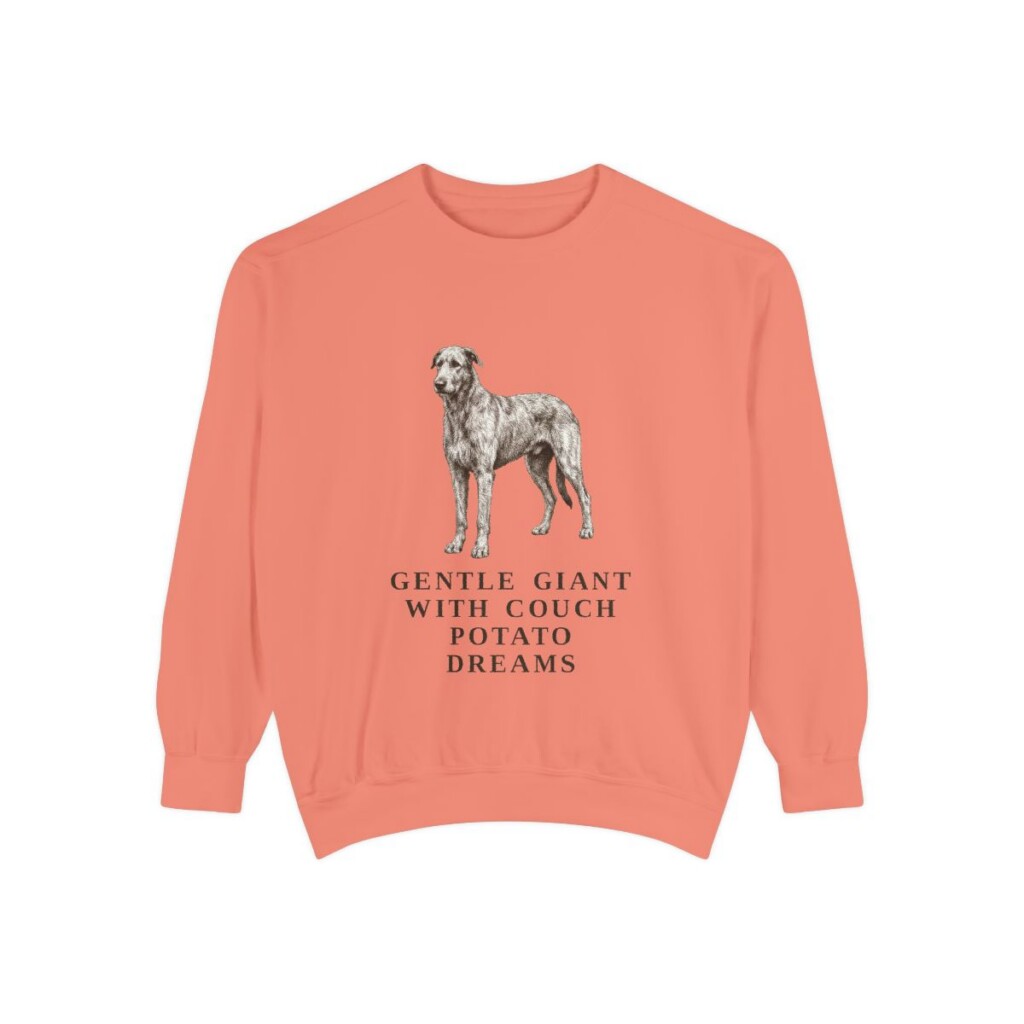 Irish Wolfhound Humor Sweatshirt, Terracotta, front view