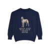 Irish Wolfhound Humor Sweatshirt, True Navy, front view