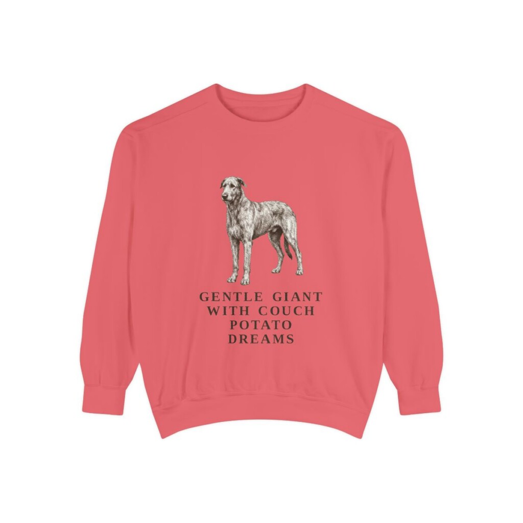 Irish Wolfhound Humor Sweatshirt, Watermelon, front view