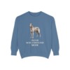 Irish Wolfhound Mom Sweatshirt, Blue Jean, front view