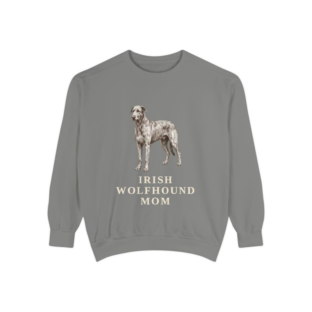Irish Wolfhound Mom Sweatshirt, Grey, front view