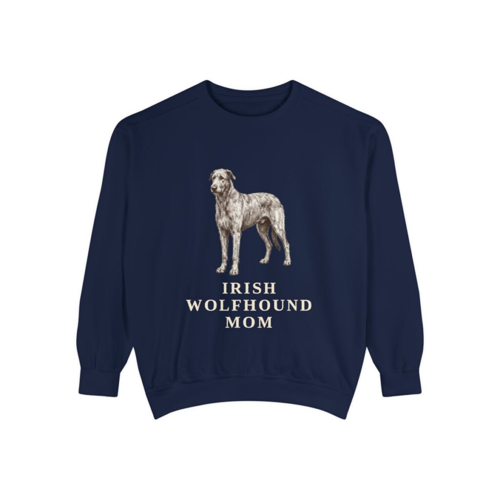 Irish Wolfhound Mom Sweatshirt, True Navy, front view
