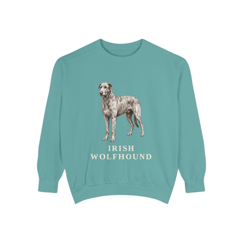 irish-wolfhound-sweatshirt-seafoam Irish Wolfhound Sweatshirt, Seafoam, front view