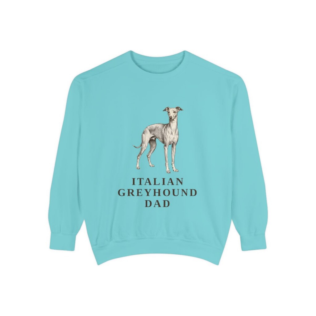 italian-greyhound-sweatshirt-dad-chalky-mint Italian Greyhound Dad Sweatshirt, Chalky Mint, front view