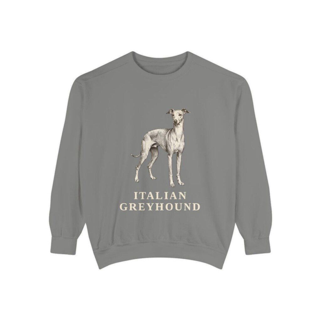 italian-greyhound-sweatshirt-grey Italian Greyhound Sweatshirt, Grey, front view