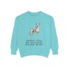 Italian Greyhound Humor Sweatshirt, Chalky Mint, front view