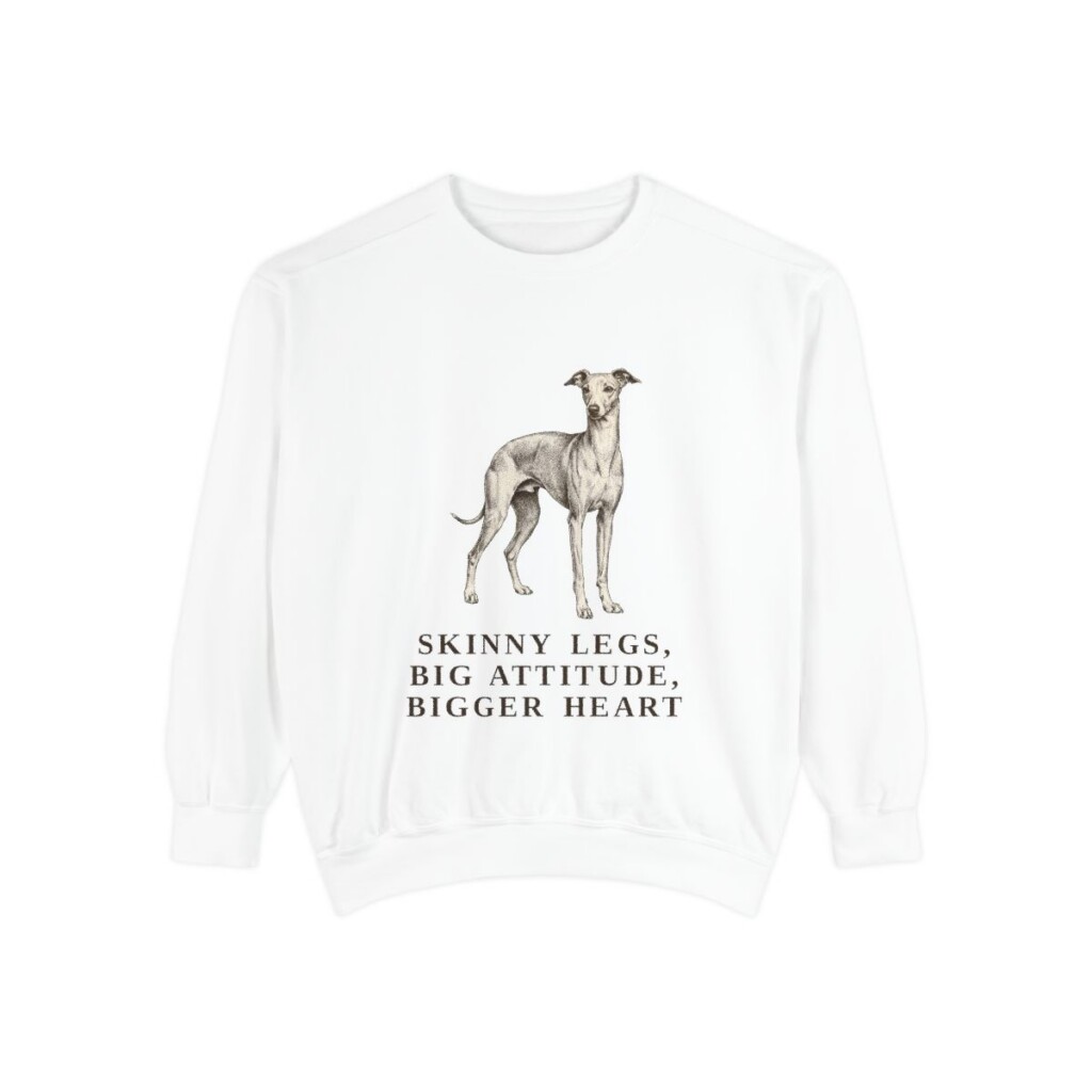 Italian Greyhound Humor Sweatshirt, White, front view
