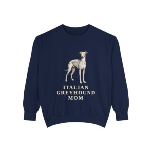 Italian Greyhound Mom Sweatshirt, True Navy, front view